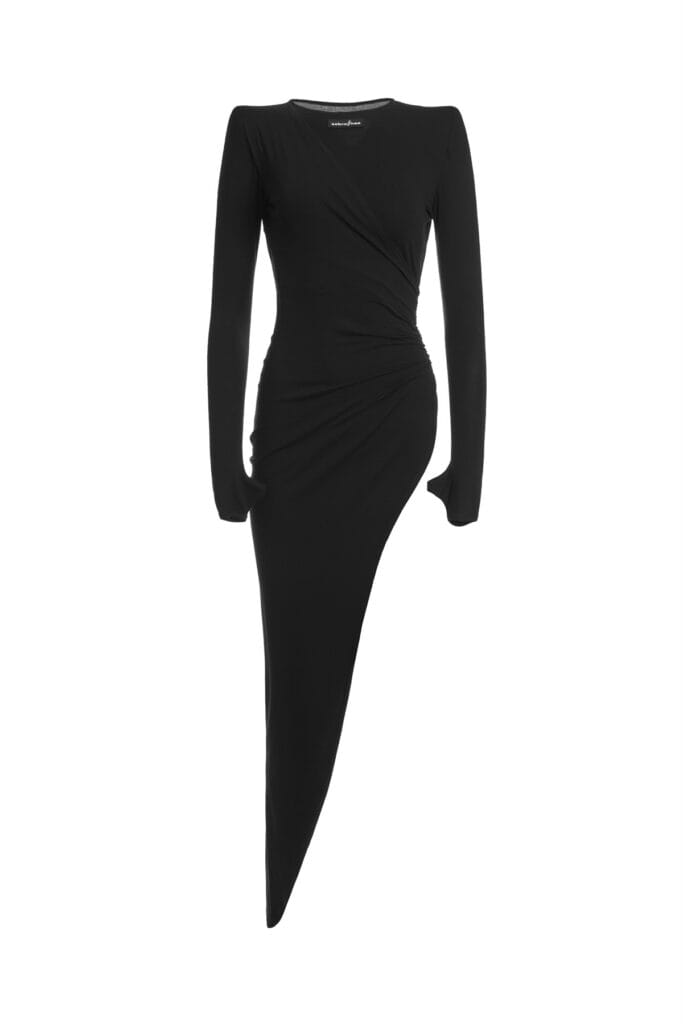 Top Specter lung asimetric negru